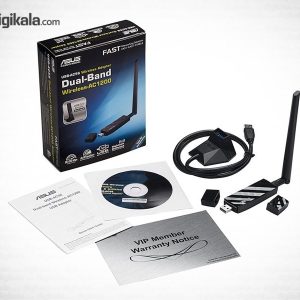 کارت شبکه بی‌سیم و دوبانده USB 3.0 ایسوس مدل USB-AC56