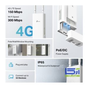 مودم 4G فضای باز برند تی پی لینک مدل TPLink TL-MR100-Outdoor